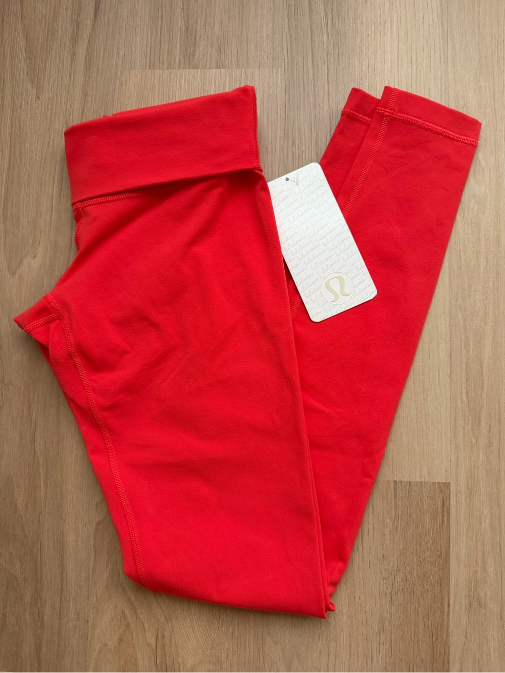 Lululemon Wunder Under Pant Roll Down Leggings Size 6 Alarm Coral Pink NWT